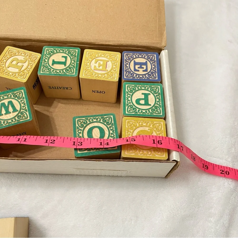 Alphabet Building Blocks The ABC’s of Character Set of 27 Textured VTG Blocks
